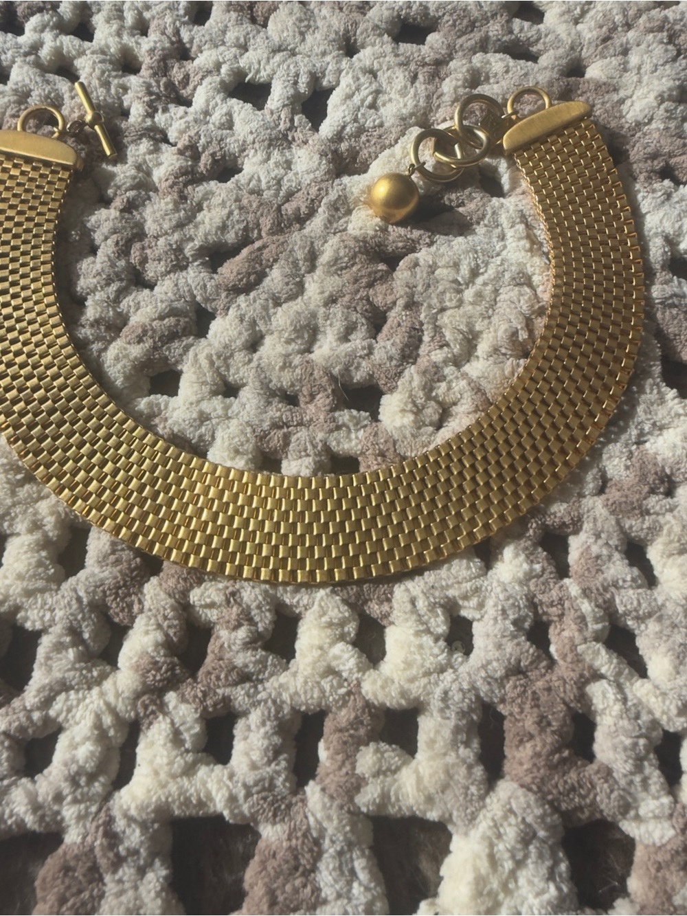 Anne Klein Gold Mesh Collar Necklace